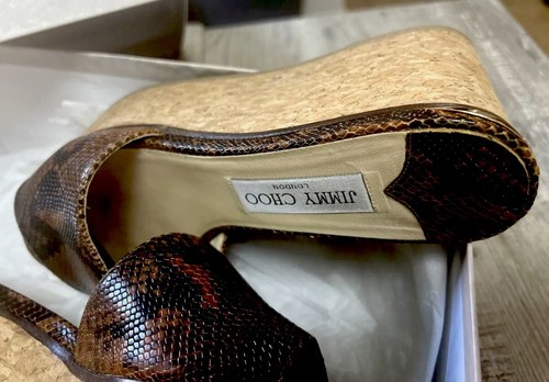 Jimmy Choo Deedee 80 Snake Leather Platform Mule Slide Size 39.5, 8.5 - Picture 4 of 5