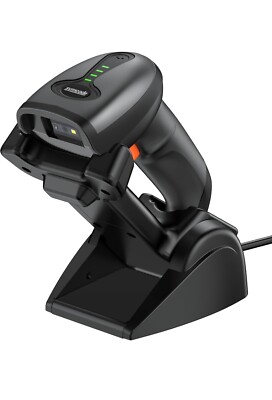 Symcode QR Industrial Bluetooth Barcode Scanner with Wireless Charging Stand, Wi