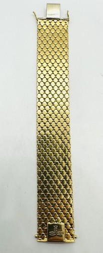 Armband gelb, weiß, rosé 750 Gold graviert 1" breit 7" lange Krone / C 282 VI - Bild 18 von 24