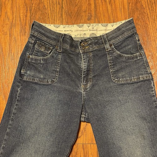 Riders By Lee Womens Jeans Size 12 Blue Elastic Waist No Gap Dark Wash Straight - Picture 4 of 15