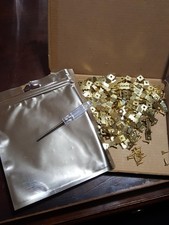 Small Sawtooth Picture Hangers 30pcs Gold with Screws for Frames Photos Artwork