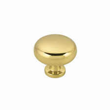 30mm Round Cabinet Knob – Kitchen Cupboard & Wardrobe Doors Polished Brass