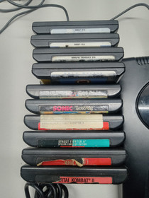 Sega Genesis Model 2 Console W/ 10 Games! Console Restored! Read! BLUE LED