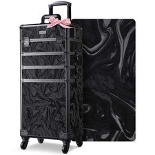 Byootique 4in1 Rolling Makeup Train Case Cosmetic Organizer Wheel CB Shadows