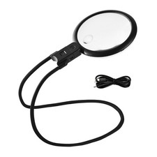 LED Illuminates Magnifying Glass with Stand Simple for senior Reading & Hobbies
