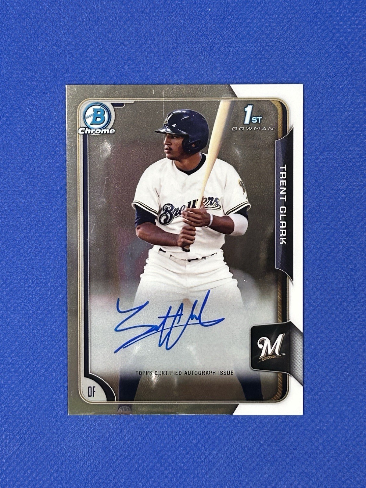 2015 Bowman Draft Chrome rookie Auto Trent Grisham Trent Clark #BCA-TC Autograph