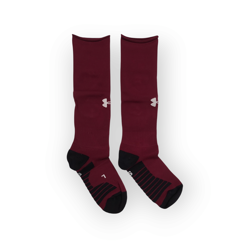 UA Youth Soccer Over-The-Calf Socks, Maroon/Black/White, 13.5K-4.5 - Picture 3 of 4