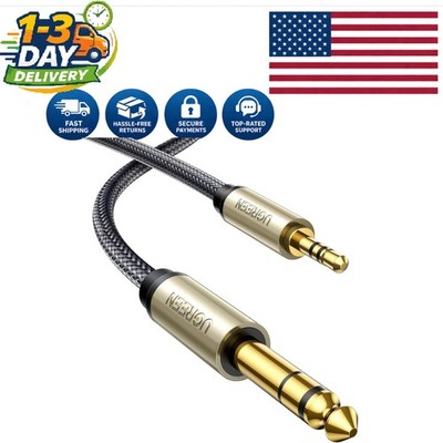 1/8 to 1/4 Stereo Cable - 6.6FT Braided Audio Connector for Musicians