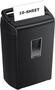 10-Sheet Déchiqueteuse de papier coupe croisée 5.5 Gal Home Carte de crédit Shredder de service lourd
