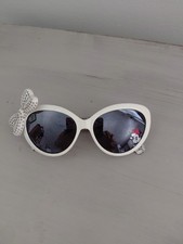Minnie Mouse Sunglasses White W/Rhinestone Bow Retro Disney