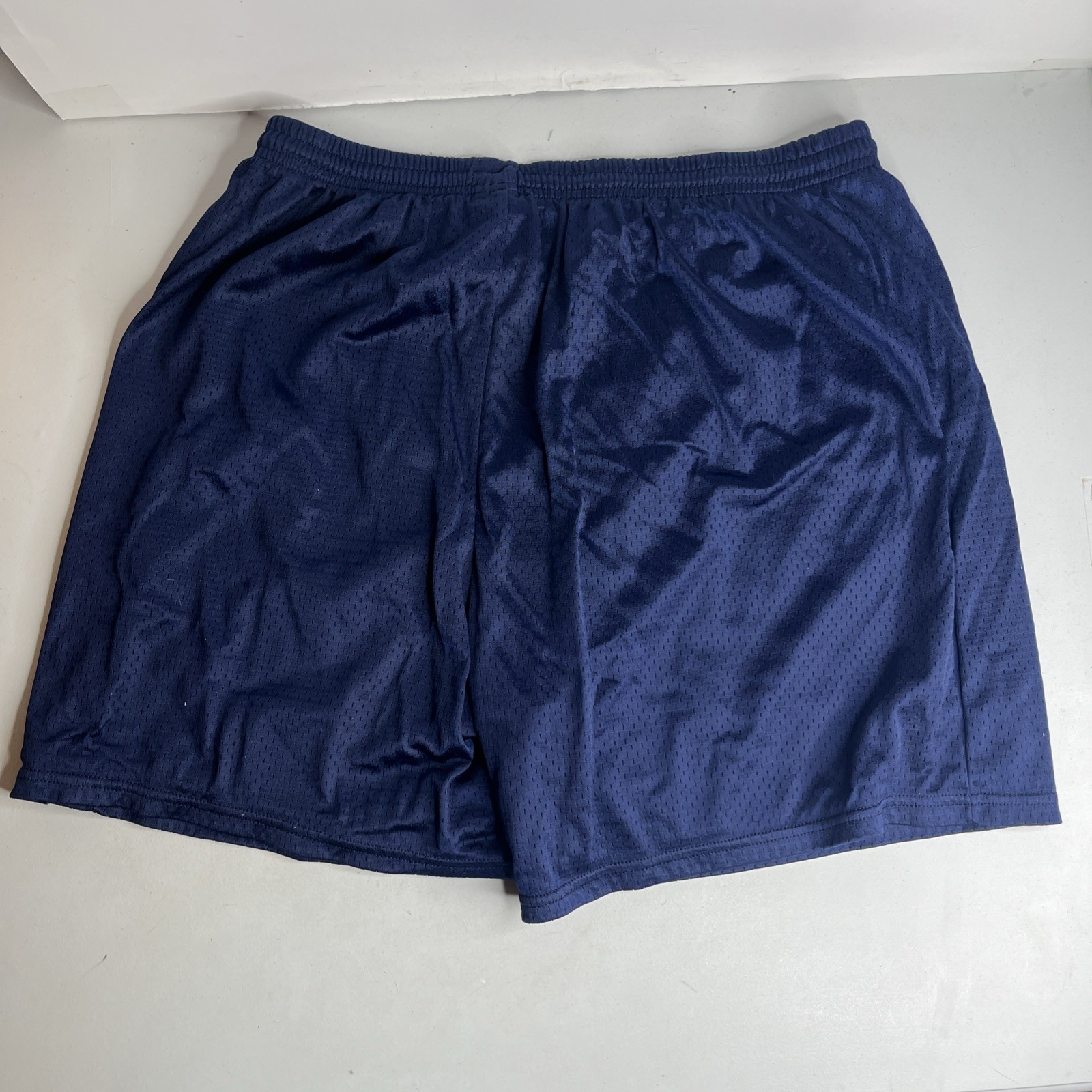 VTG Nike Team Mesh Basketball Shorts Men 2XL Navy Blue Embroidered Swoosh Logo thumbnail 4