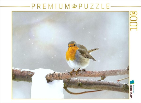 Calvendo Puzzle Rotkehlchen Im Winter 1000 Teile Puzzle Quer | 1000 Teile Lege-G-image