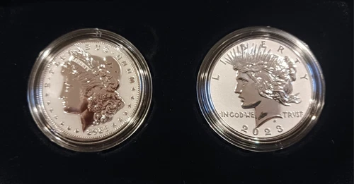 2023 Morgan & Peace Dollar "Reverse Proof" 2 Coin Set With Box And COA (Last 2)