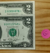 1976 $2.00 Bills. Star 🌟 Notes Qty: 2. 1976 & 2003. Lot (G) ** LOOK **