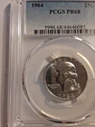 1964  Washington Quarter. Graded  PR68  by PCGS.