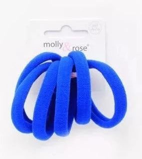 6 bobbles de pelo sin enganches sin enganches de jersey azul real - Imagen 1 de 2