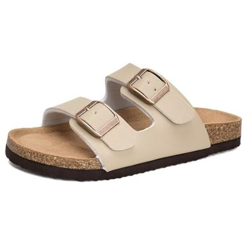 Kids Sandals Boys Girls Slide Summer Non-slip Cork Glitter 3 Big Kid Beige