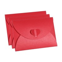 12Pack Geschenkkarten UmschläGe Herzform Spange Geschenk Kartenhalter Rot