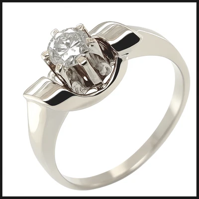 18K 750 Solitaire RG 62 0,52ct Diamond Ring Solitär Halbkaräter Unikat Brillant - Bild 1 von 4
