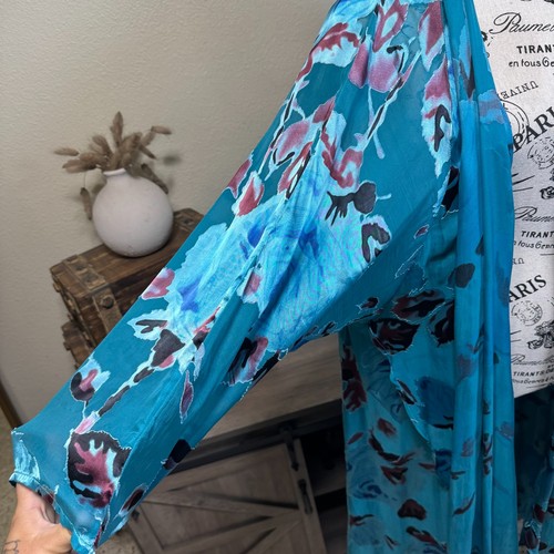 VTG URU KRISTINE ST RRIK 100% Silk Kimono Original Print One size Rare Floral - Bild 5 von 12