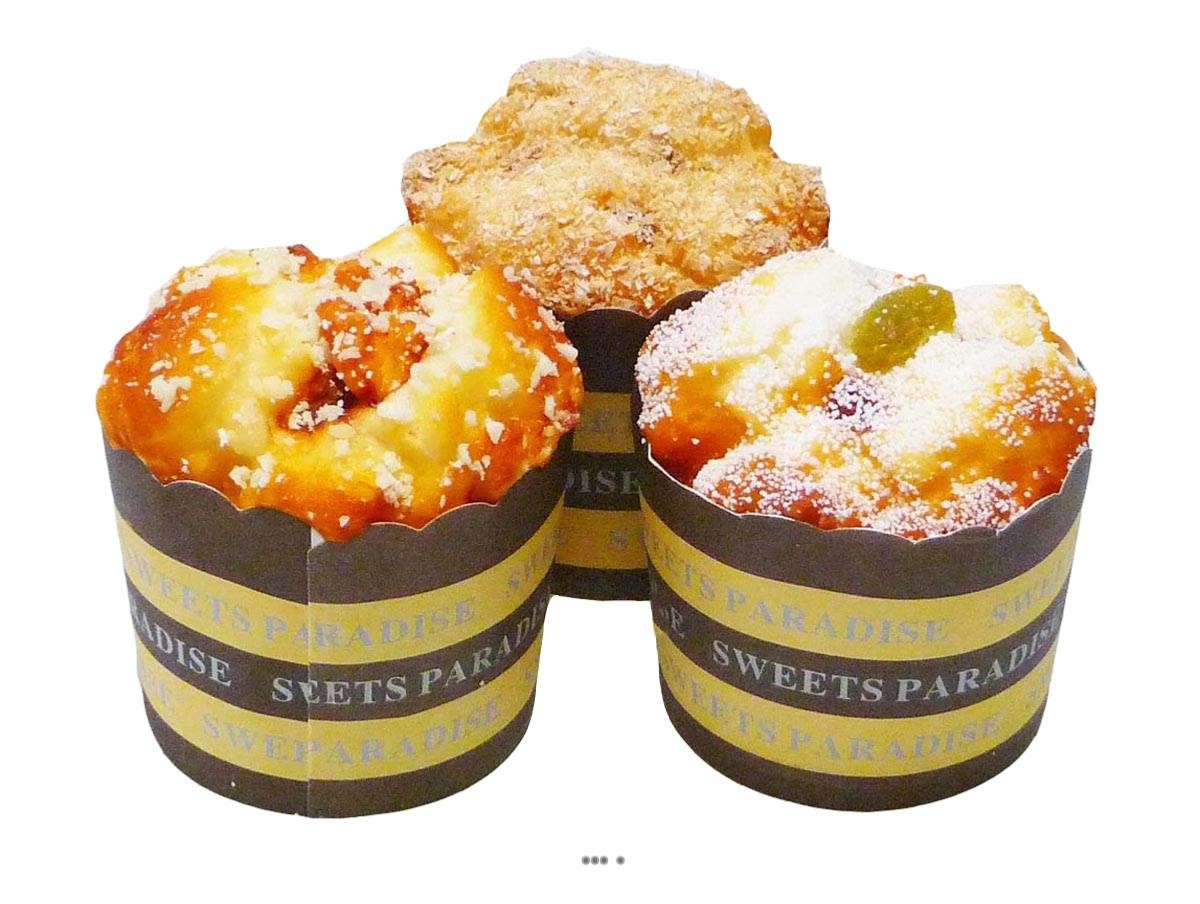Muffins factices lavables en mousse PU assortis H8cm décoration longue durée