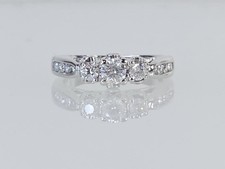 14K White Gold APX 1/2 CTW Round Diamond Engagement Ring Sz 3.25 AM1086954 