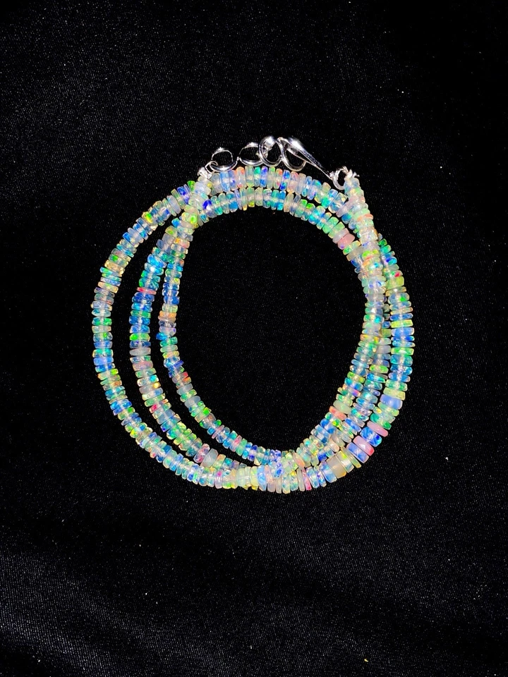 AAA+ Brazalete Natural Ópalo Etíope Welo Ópalo de Fuego Piedras Preciosas 20” Ópalo Naranja Foto 4 de 4