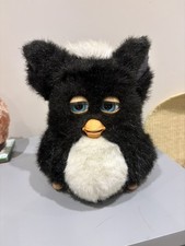 Tiger Furby 2005 -Emoto -Tronic 59294 - black Fur grey Hair blue Eyes - Works