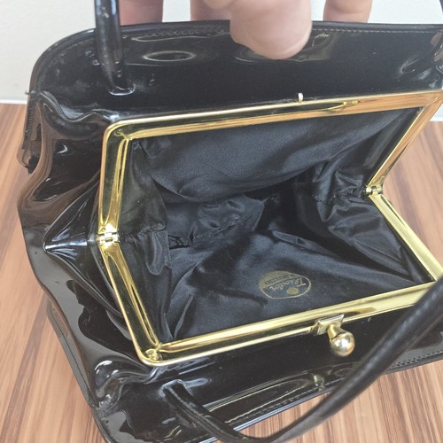 VTG Retro 60's THEODOR CALIFORNIA Black Patent Leather Clutch Handbag Purse - Picture 18 of 24