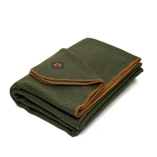 Arcturus Wool Blanket - 4.5 lbs, Warm, Washable, 64" x 88" (Olive Green)