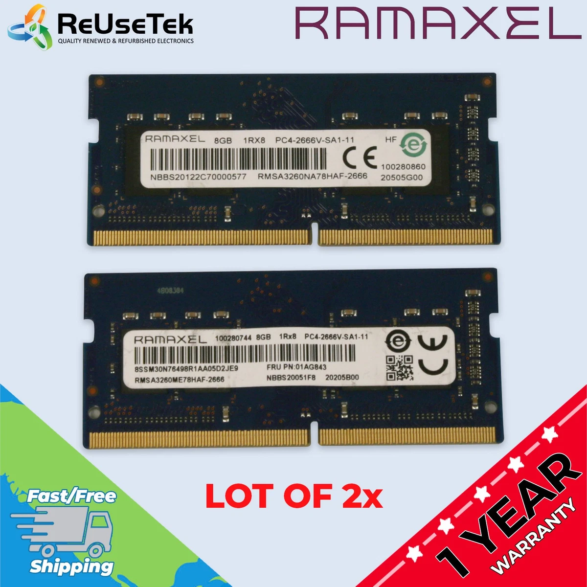 Ramaxel PC4-21300 (DDR4-2666) Bus Speed DDR4 SDRAM Memory (RAM