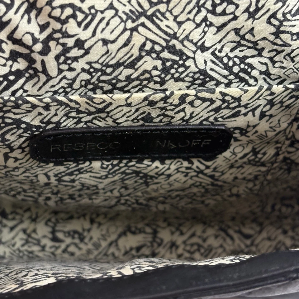 Rebecca Minkoff Black Quilted Mini Affair Bag Gold Chain Crossbody B000419 - Image 4 of 4