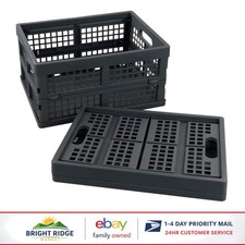 Stackable Grey Plastic Crates, 16L Capacity, Perfect for Garage Garden, 2 Pack