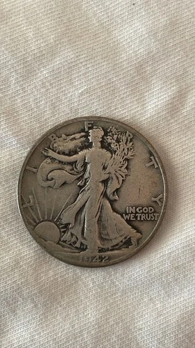 1942-D Liberty Walking Half Dollar 50C Silver Circulated Business Strike Coin