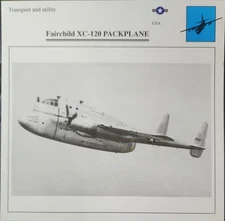 Fairchild Packplane XC-120 Picture Original Vtg Aircraft Info Collector Card