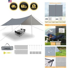 Camping Tarp Waterproof Sun Shade Rain Shelter UV Resistant 16x12 FT