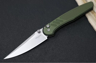 Pro Tech Avalon Peace Neighbor Design - CPM-Magnacut / Green Knurled Handle