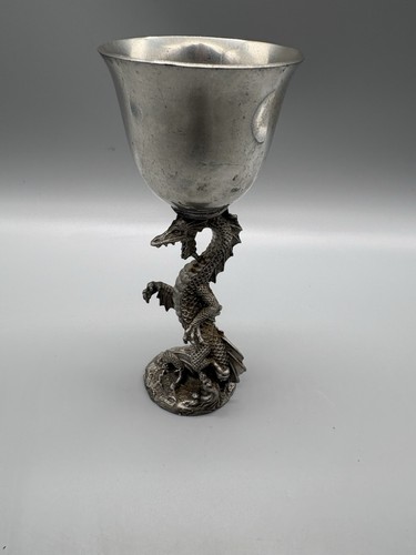 Vintage Maurus Gallo Pewter Dragon Goblet 1989