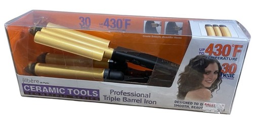 Jilbere de Paris Ceramic Professional Triple Barrel Iron New