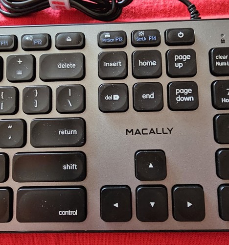 Macally Ultra Slim USB-C W/ 3 Ports Wired Keyboard for MAC WIN CHROME & MORE. - Picture 12 of 24