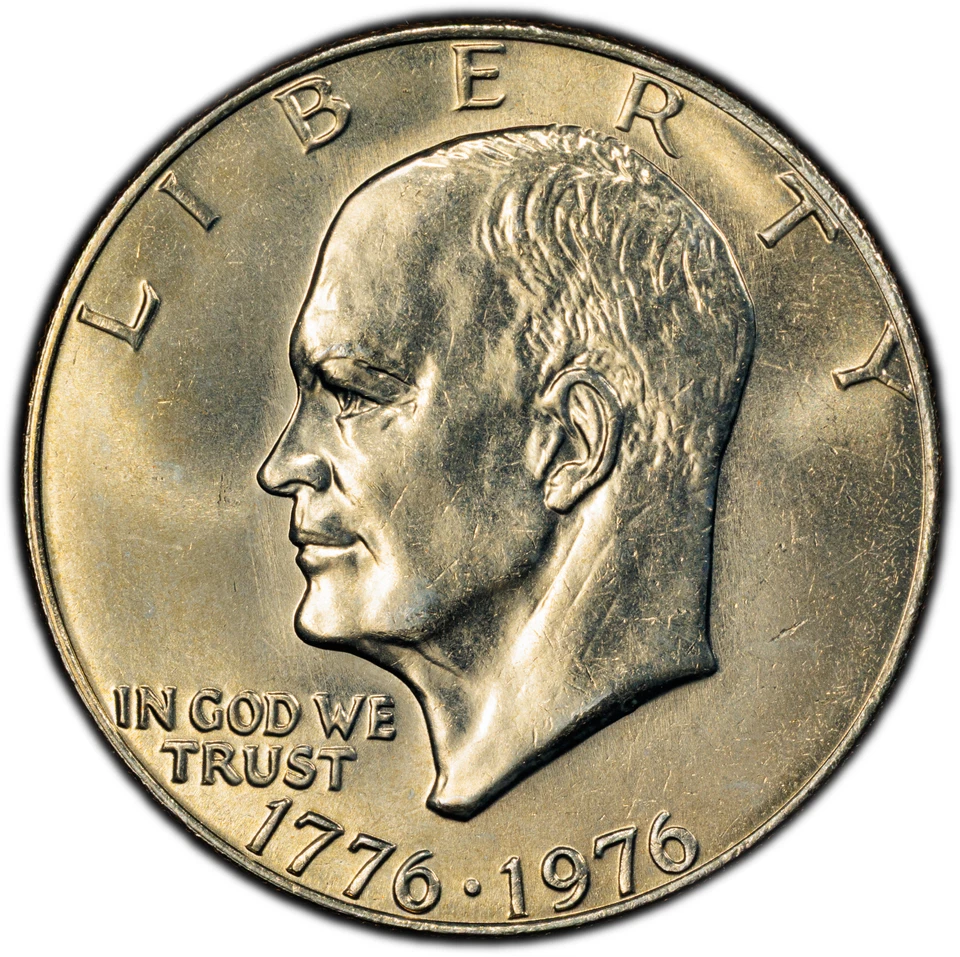 Eisenhower Dollar 1976 Type 1 PCGS MS65 - Rich Gold Toning Obv. & Rev. - Image 2 of 3