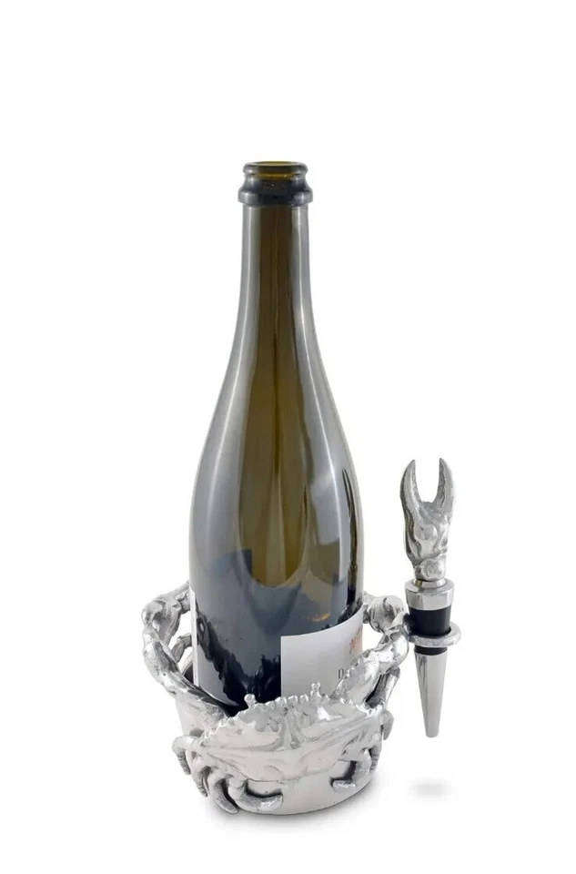 Набор алюминиевых 5-дюймовых винных контейнеров/подставок и пробок для бутылок Arthur Court Designs - Изображение 4 из 4