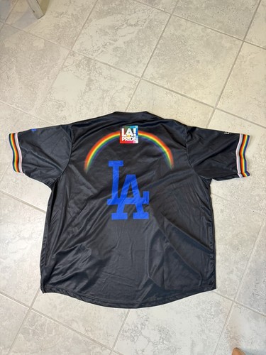 Los Angeles Dodgers Baseball LGBTQ LA Pride Night Jersey Size XL Doyers Freeman - Picture 10 of 12