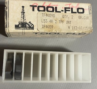 Tool Flo L53 4R 2 TPF Int TF4059 Grade C6H Carbide Inserts - Pack of 2