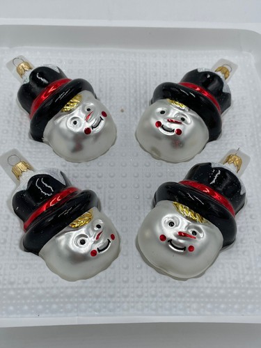 7 Christmas Ornaments Glass Painted 4 Snowmen Columbia 3 Magi Wise Men Mexico - Picture 5 of 8