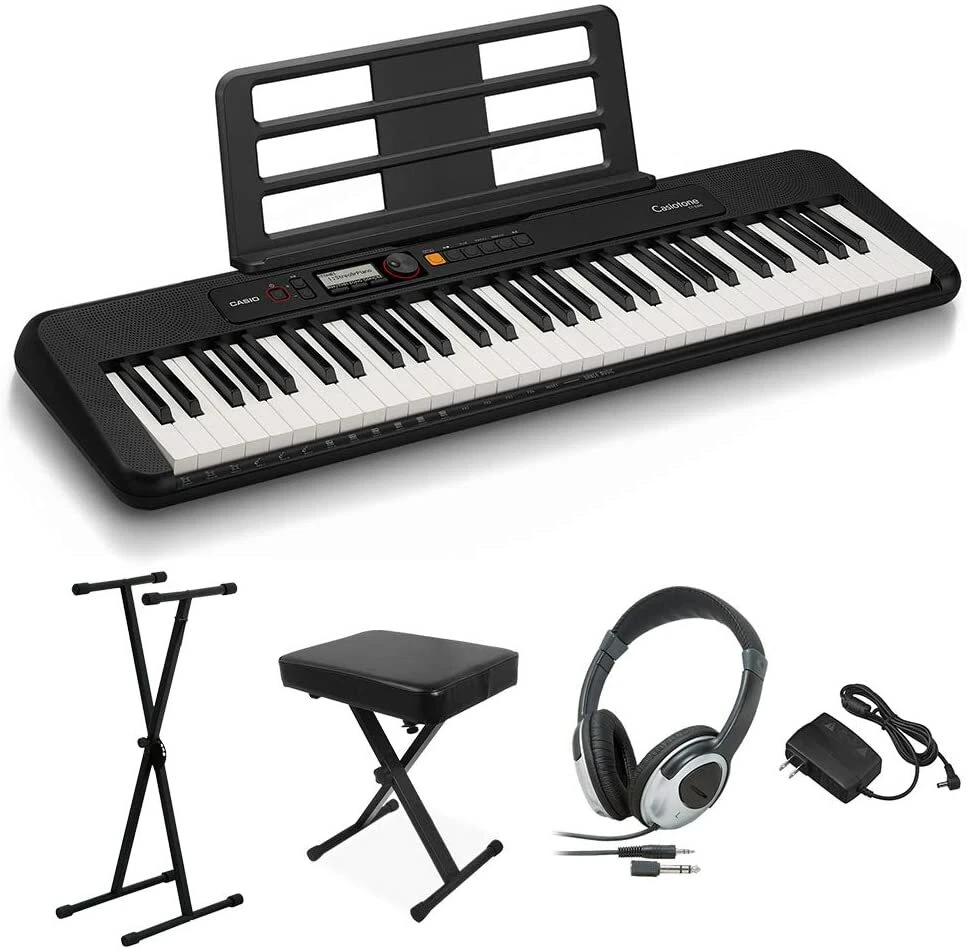 New CASIO CT S200 BK Stand Chair Headphone Set 61 Key Keyboard