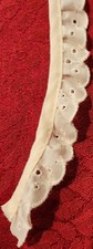 Eyelet Embroidered Lace Edging .75"W Cream Ivory Gathered Scalloped BTY Sewing