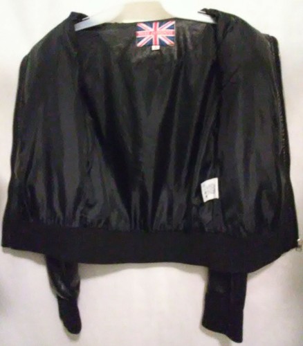 Miss London Stylish Beautiful Full Zip Quality Black FAUX Leather Jacket Size M - Picture 3 of 8