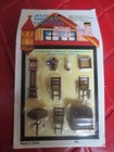 Mini Dollhouse Furniture Vintage 9-Piece Living Room Set Miniatures - 1970's