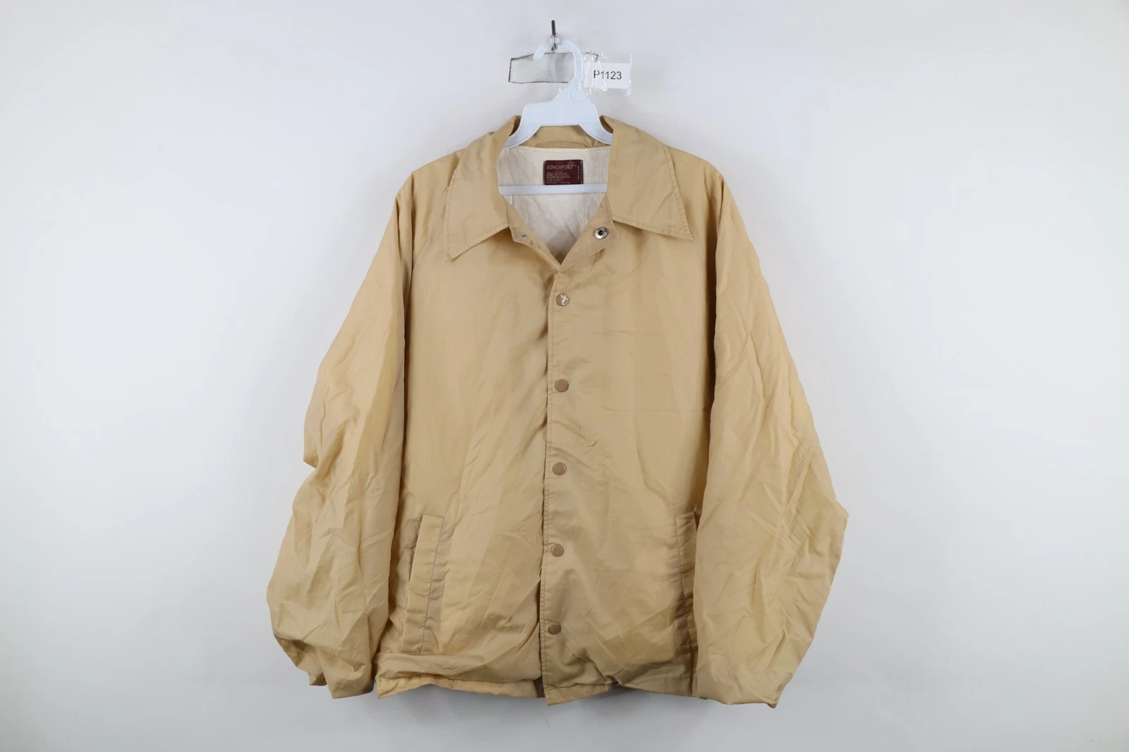 COACH Giacca a vento vintage anni 70 streetwear uomo media foderata allenatori beige